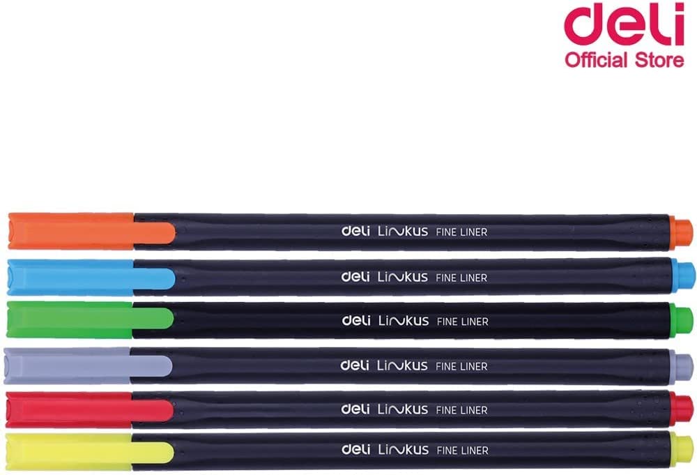 Deli-  Fineliner set  - Long pen - 6 colors