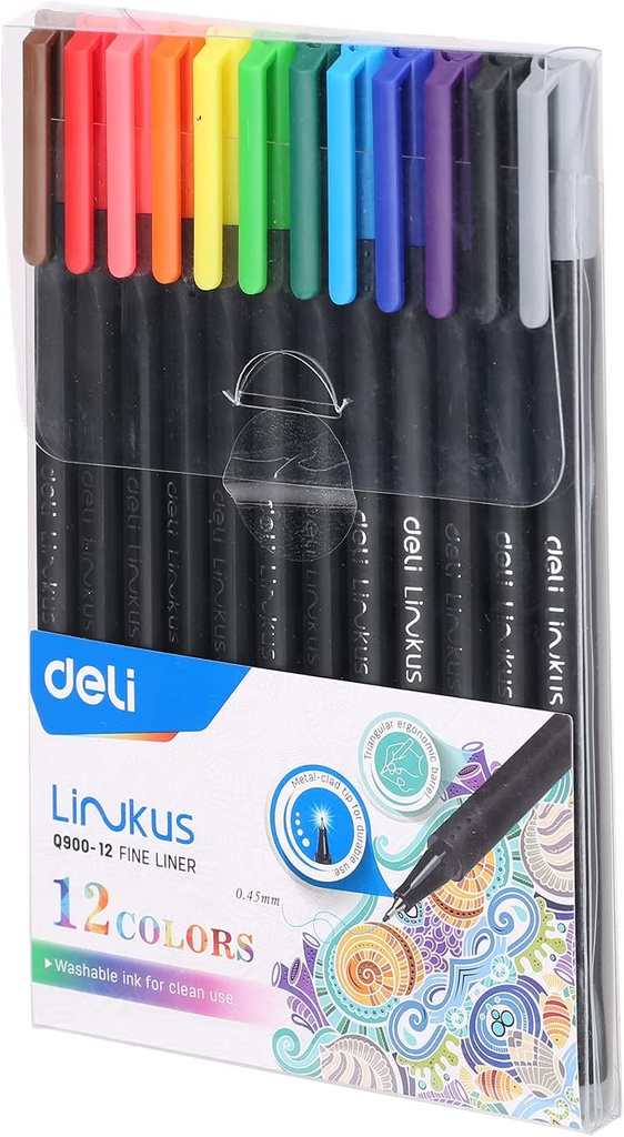 Deli-  Fineliner set  - Long pen - 6 colors