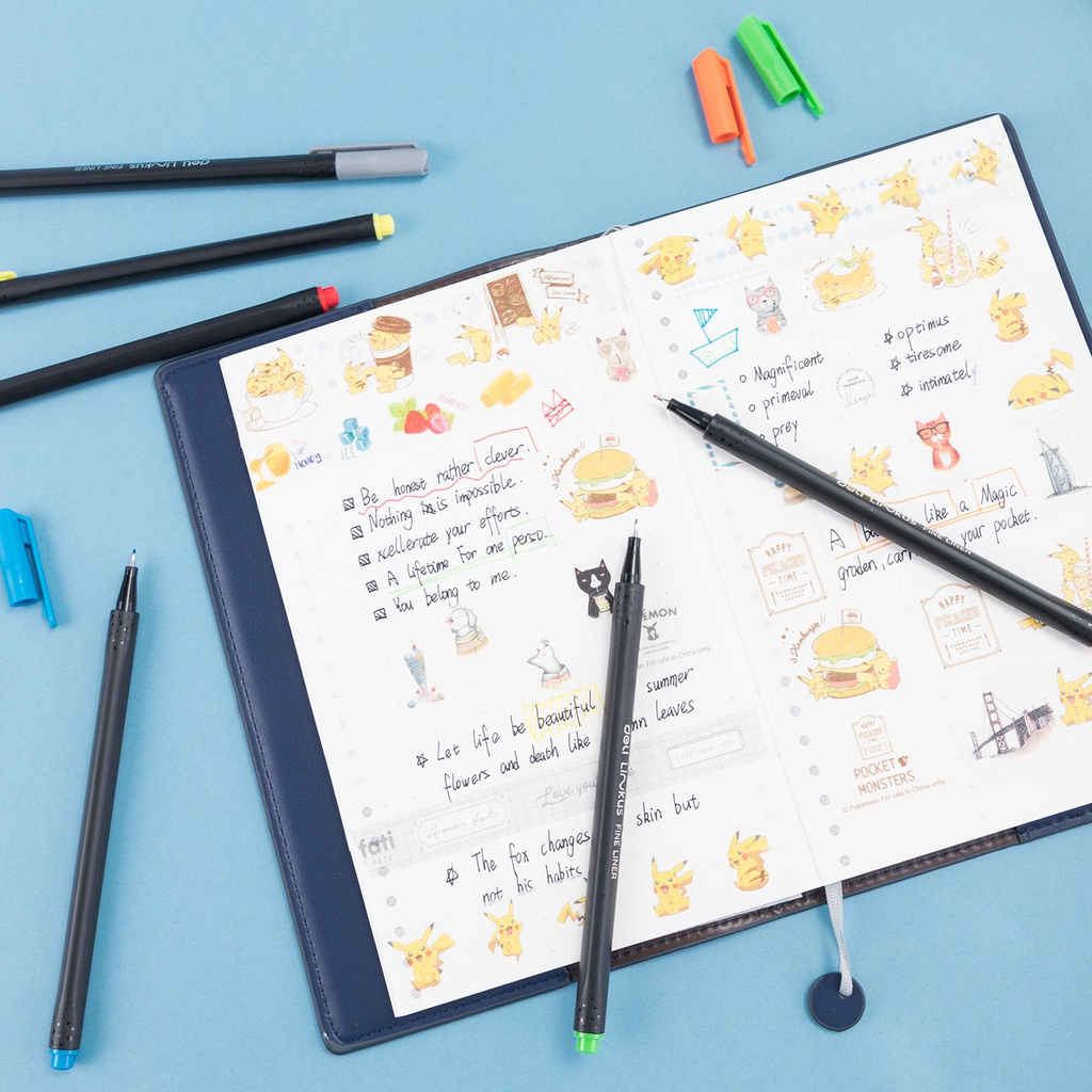 Deli-  Fineliner set  - Long pen - 6 colors