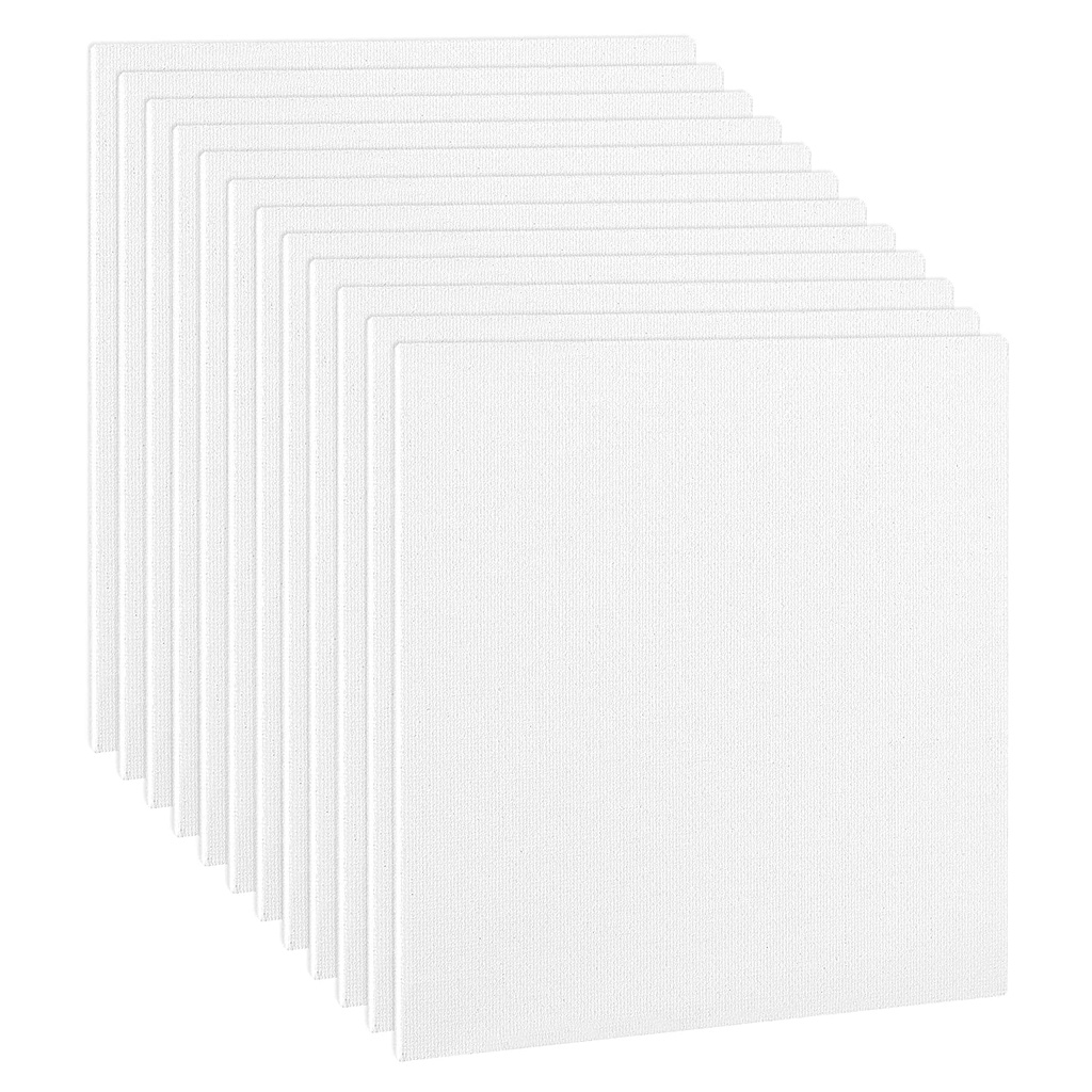 EG - Stretched White Blank Canvas - Primed Cotton - for Acrylics, Oils & Other Painting