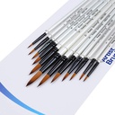 Keep Smiling - set of 12 Round brushes -  White long handle - different sizes ( from 1 to 12)