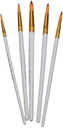 Keep Smiling - Set of 5 Brushes -  white handle - different sizes (2, 4, 6, 8, 12)