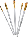 Keep Smiling - Set of 5 Brushes -  white handle - different sizes (2, 4, 6, 8, 12)