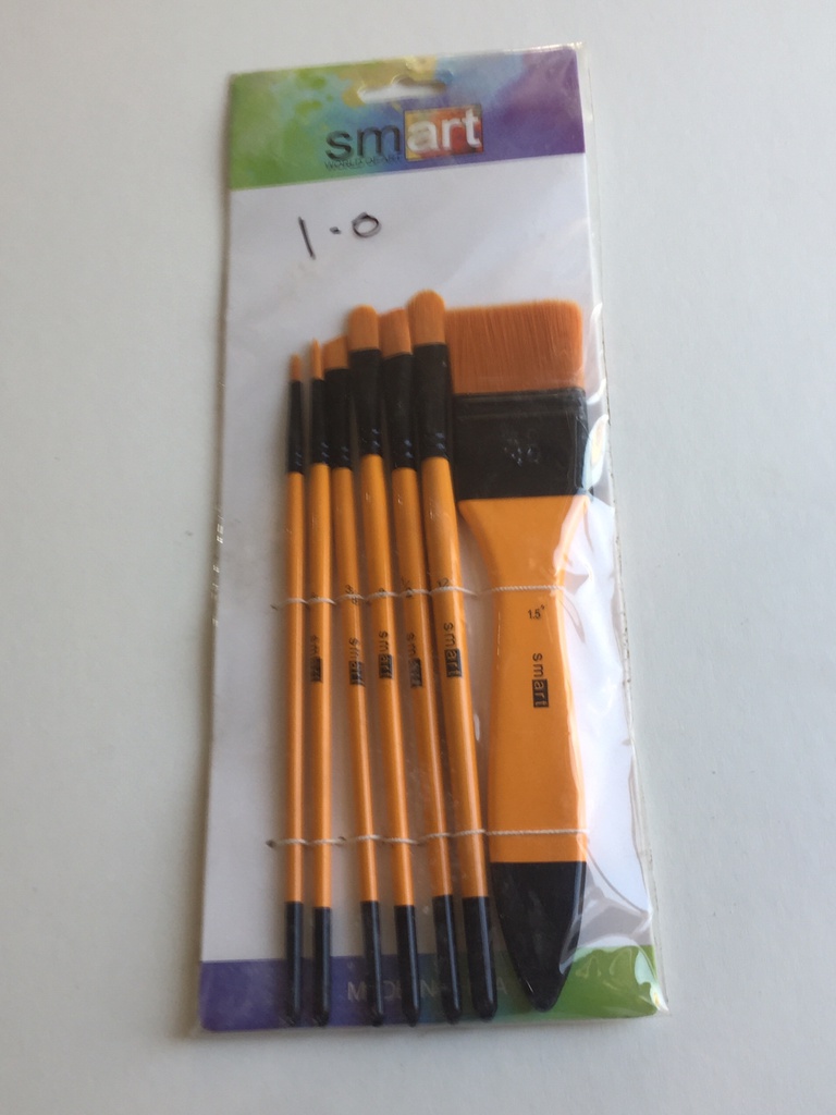 Smart - Set of 7 different shapes Brushes -  orange hand - different sizes