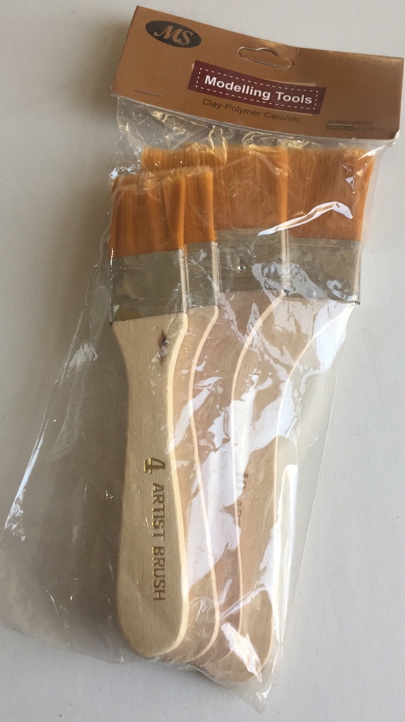 Smart - Set of 4 Paint Brushes -  Wooden Short handle - Different Sizes
