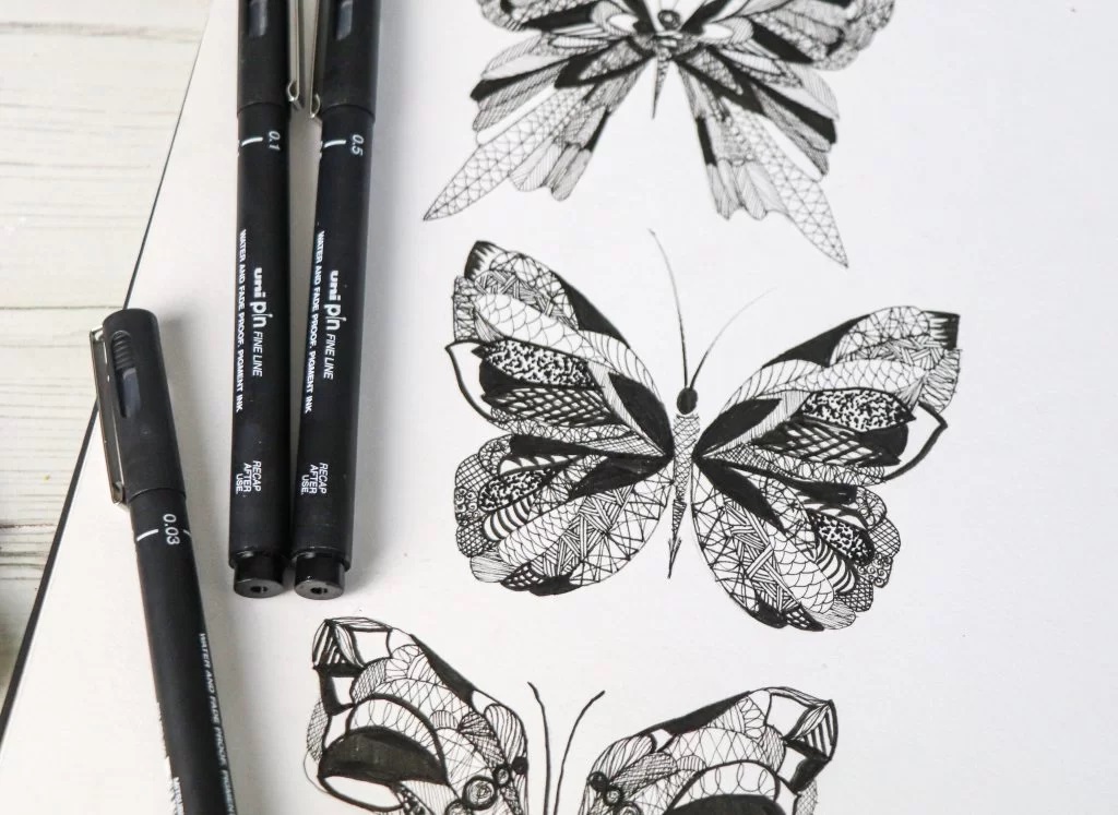Uni Pin - Fineliner - Water and Fade proof - Pigment ink - 0.1