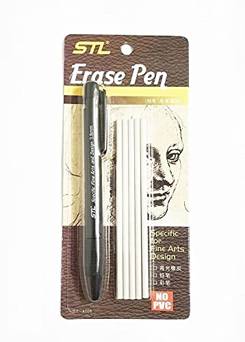 STL - Eraser Pen Mechanical Refillable Erase Pen with 5 Eraser Refills