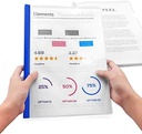 Plastic File Folder 10mm Sliding Bar Report Covers, 30 Sheet Capacity, File Folders Organizer Binder for A4 Size Paper