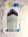Worison set of 12 brushes - white handls - hair for gouashe and poster colors