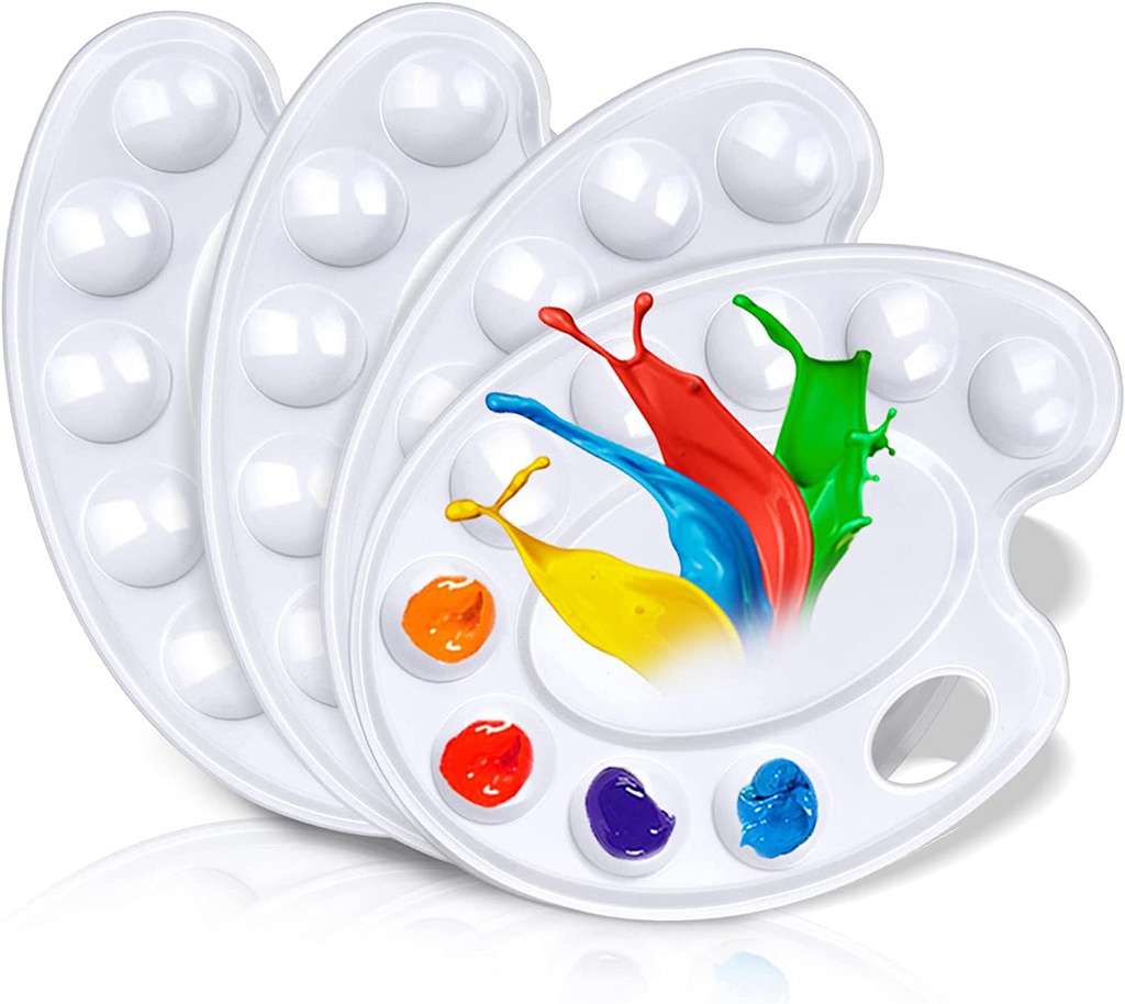 Plastic Palette - Paint Plastic Tray 9 Rounded Points and 4 areas for more colors