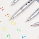 SkyGlory set of 12 colors - nip size 0.4 & 2 mm Brush - dual tip fineliner & Brush