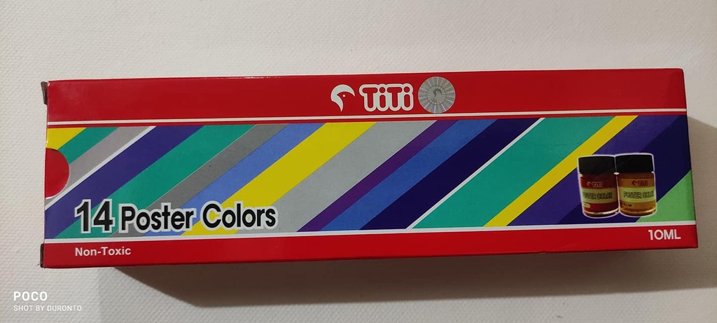 Titi - Set Poster, Gouache Color  - 12 color , each Pot 10 ml