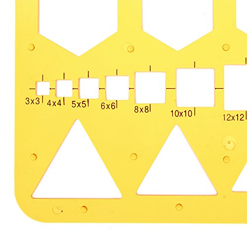 template  or Stamps or Shablona ruler, different shapes, square, triangle, circle, hexagon, Jinsihou