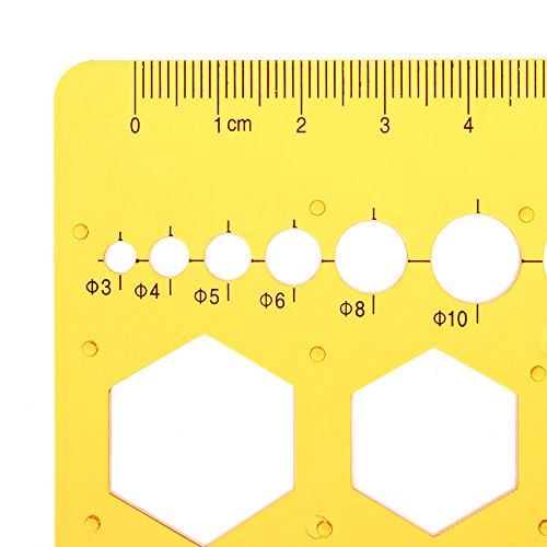 template  or Stamps or Shablona ruler, different shapes, square, triangle, circle, hexagon, Jinsihou