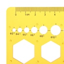 template  or Stamps or Shablona ruler, different shapes, square, triangle, circle, hexagon, Jinsihou
