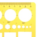 template  or Stamps or Shablona ruler, different shapes, square, triangle, circle, hexagon, Jinsihou