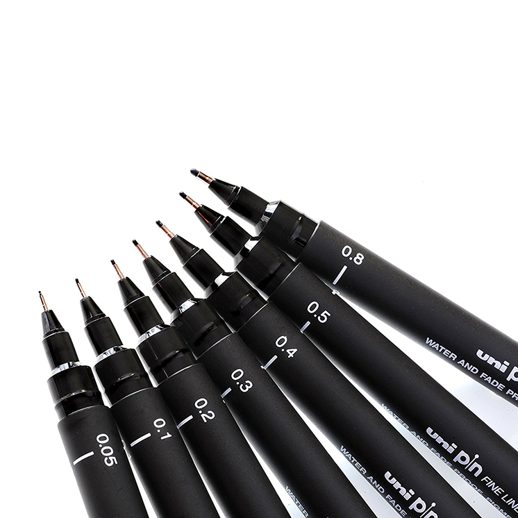 Uni Pin - Fineliner - Water and Fade proof - Pigment ink - 0.1