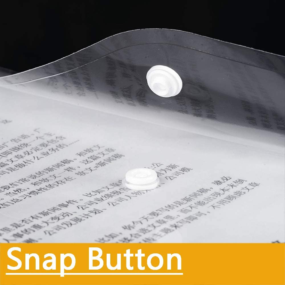 Plastic Wallets Folder - Waterproof paper holder - with snap button - 1/4 Sheet