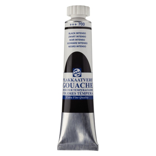 Talens - Gouache - Tube 20 ml Black Intenso 703