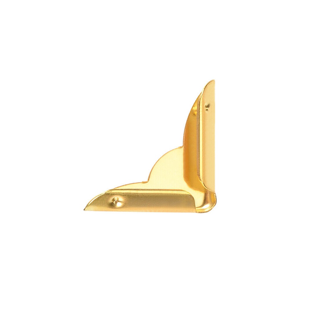 Metal Book Corner Protectors Edge Cover Guard Gold Tone 4 pcs as set - 21 x 21 x 5 mm