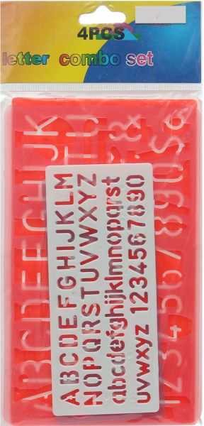 Plastic Letters Template Ruler - 4 Pieces 4 sizes - smart