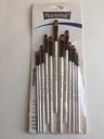 Keepsmiling - Set of 12 Brushes -  White long handle - different Shapes & sizes