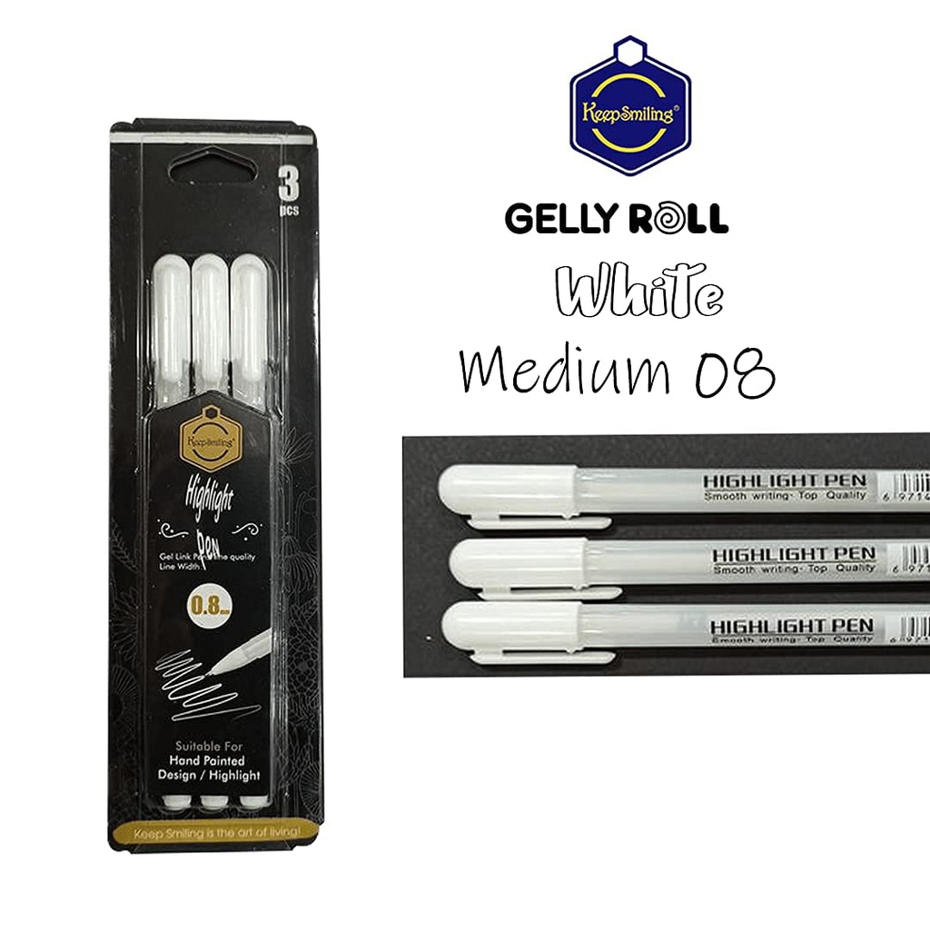 Keep smiling - Gel Rollerball Pen 430 - Pastel color - White
