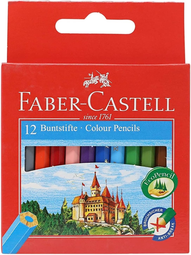  Faber Castell – Color pencils Hexagonal –Short pencil 12 color 