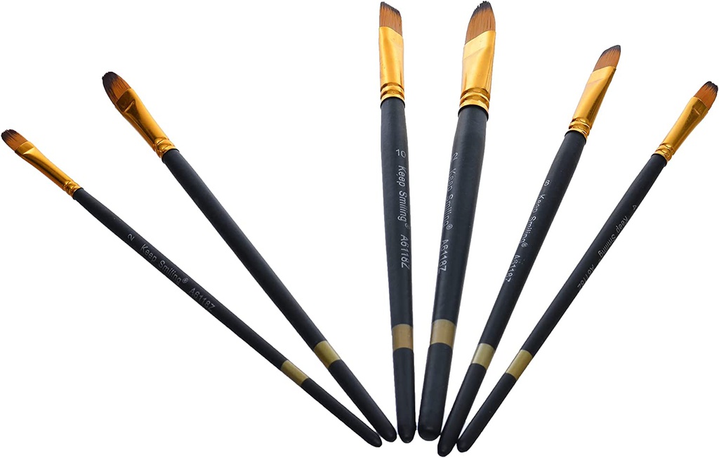 Keep Smiling - set of 7 brushes - short handle - different big sizes