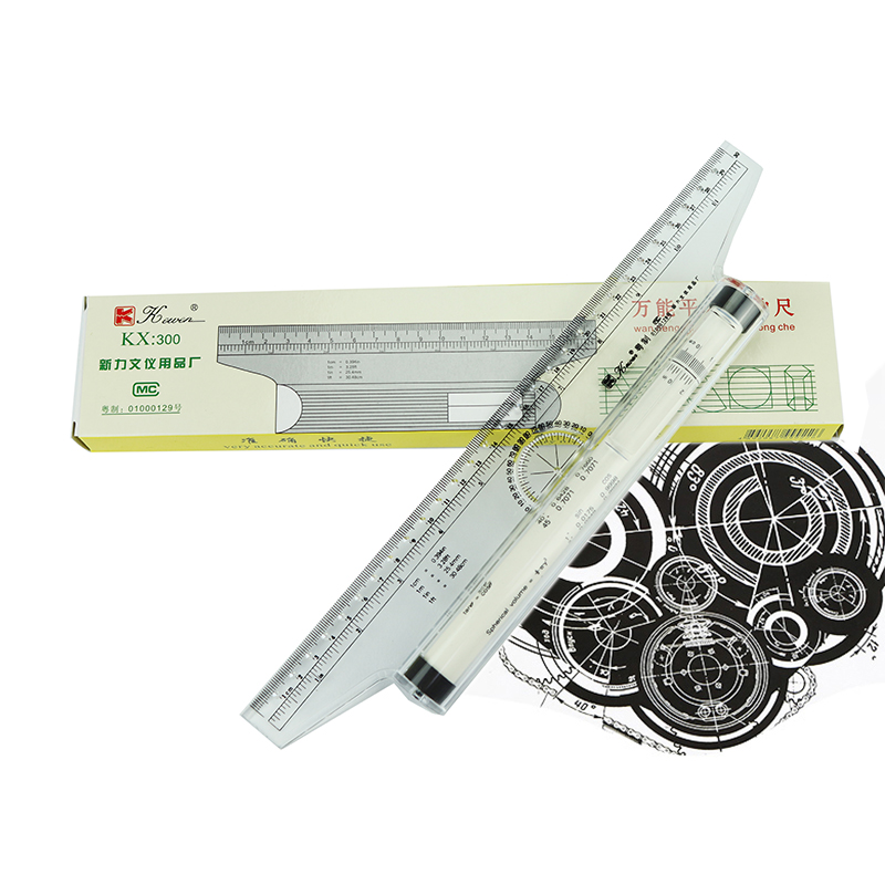 Kewen Plastic Multi-purpose Angle Parallel Ruler 30cm Universal Parallel Scroll Ruler Rolling Pusher Balancing Scale Ruler KX300