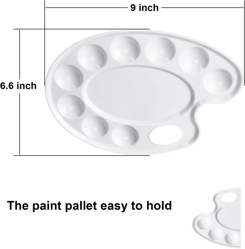Plastic Palette - Paint Plastic Tray 9 Rounded Points and 4 areas for more colors