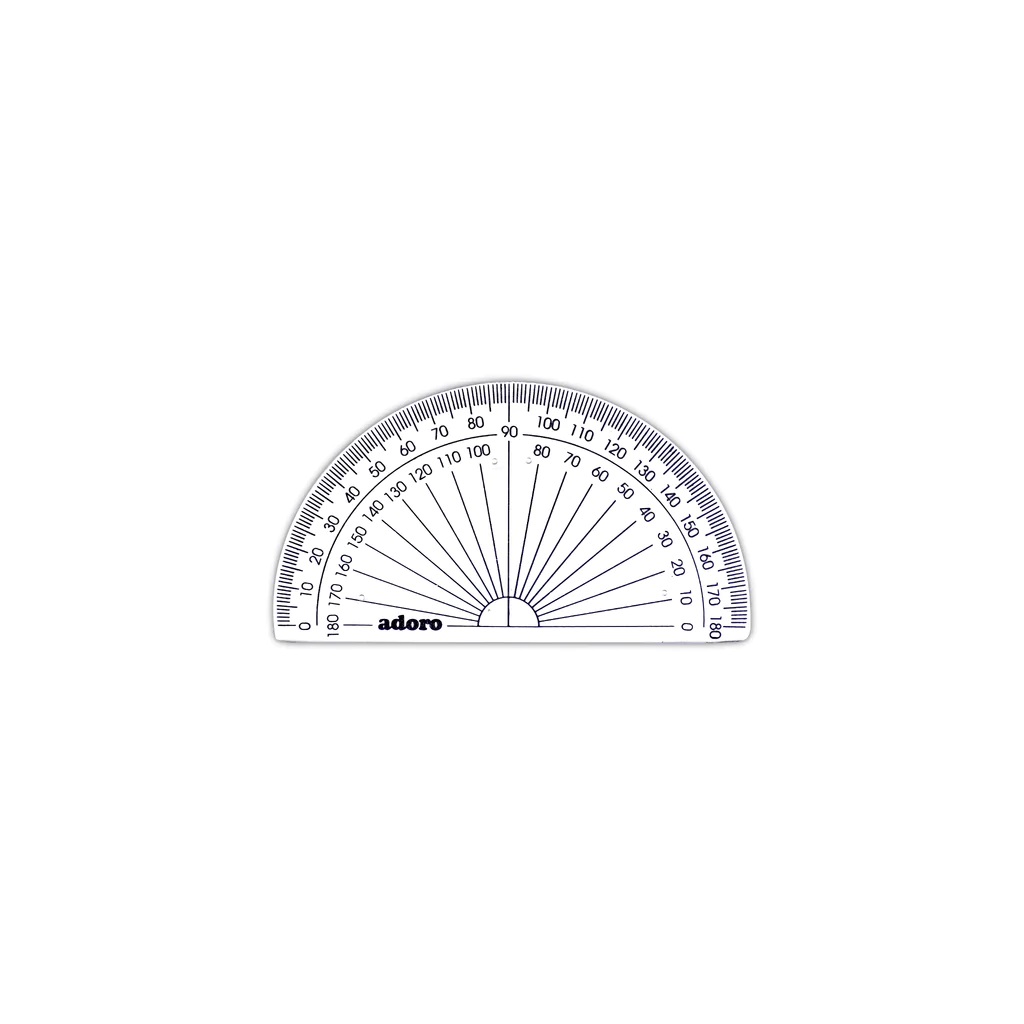 small Plastic Math Protractor with hole, clear