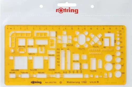 Rotring Furniture Template Ruler 1:200