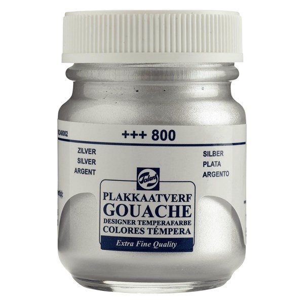 Talens - Gouache Extra Fine Quality Bottle - 50 ml Silver 800