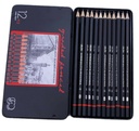 Uslon Professional Drawing Sketching Pencil Set 12 Pieces Graphite Pencils In Metal Case (8B - 7B - 6B - 5B - 4B - 3B - 2B- B  - F -HB- H - 2H) 