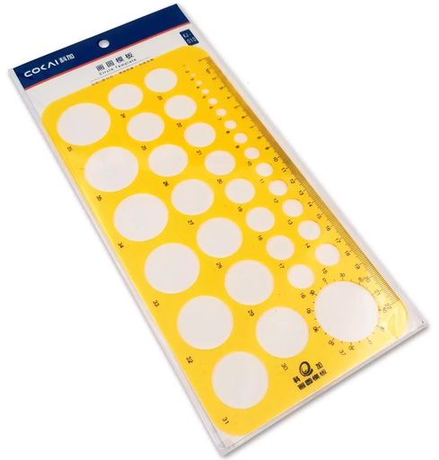 Plastic Circles Geometric Template Ruler 