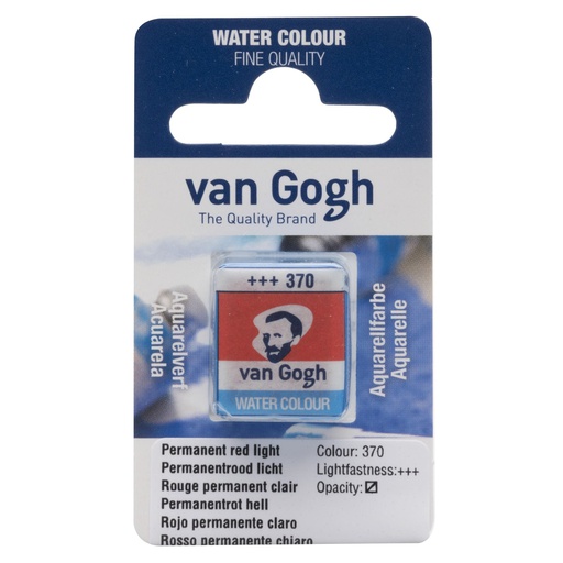 Talens - Van Gogh - Water color Pan, Permanent Red Light 370