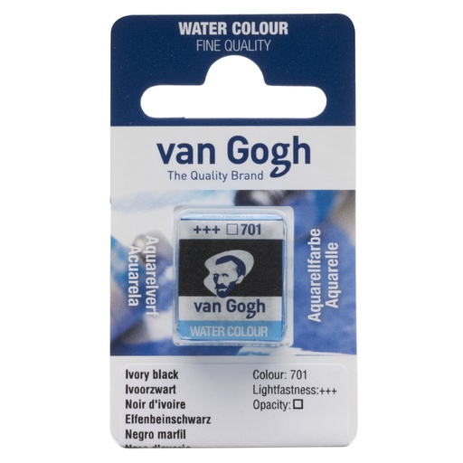Talens - Van Gogh - Water color Pan, Ivory Black 701