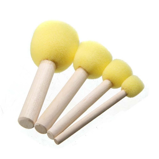 Sponge Art Tools Set Of: 4 Pieces - Yellow