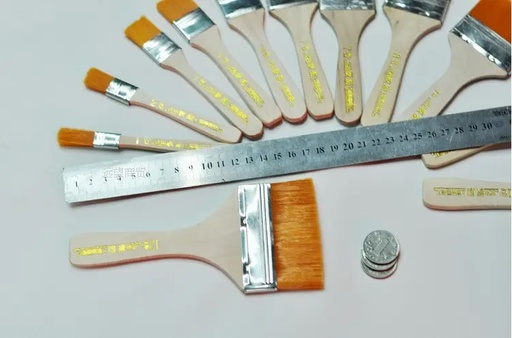 Smart - Set of 4 Paint Brushes -  Wooden Short handle - Different Sizes