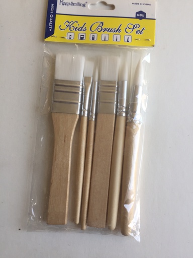 Keep Smiling - Set of 6 Brushes - Different Shapes - for kids and adult crafts