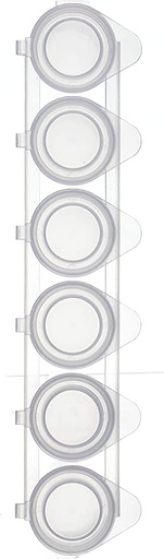 Color palette - Transparent plastic 6 pots with caps attached together
