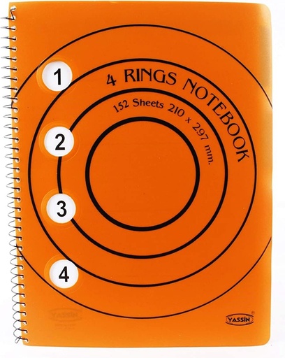 Notebook - Yassin - 4 Ranges 152 Sheet - size A4 - paper 70 gm