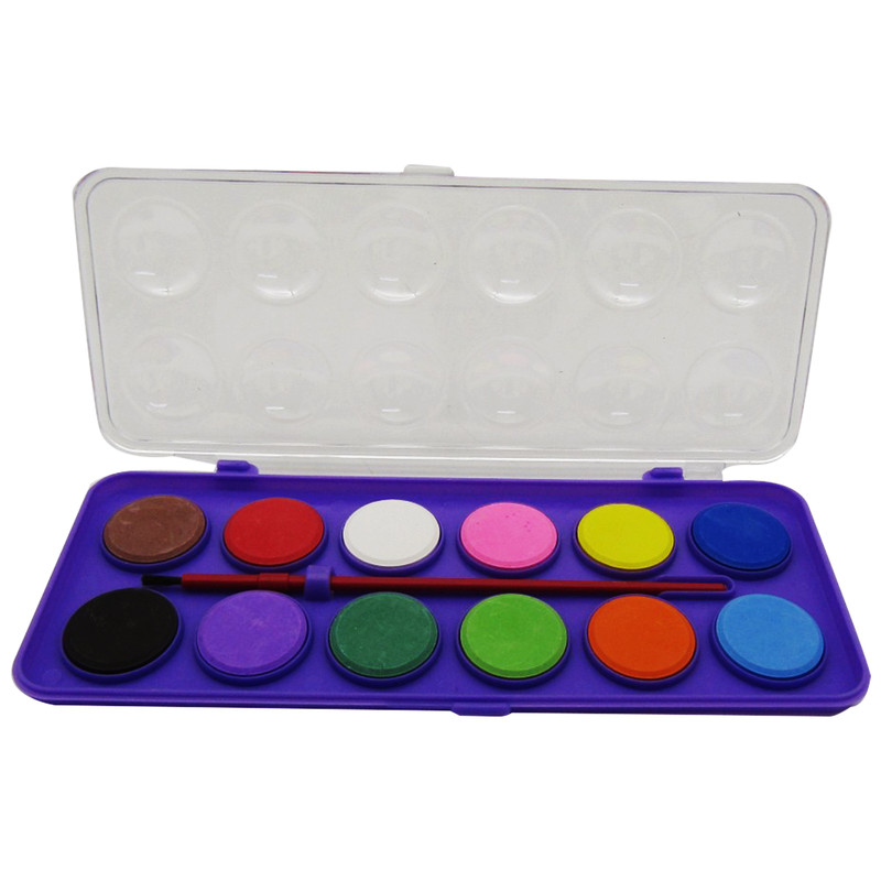 watercolor set - hard pans - 12 colors