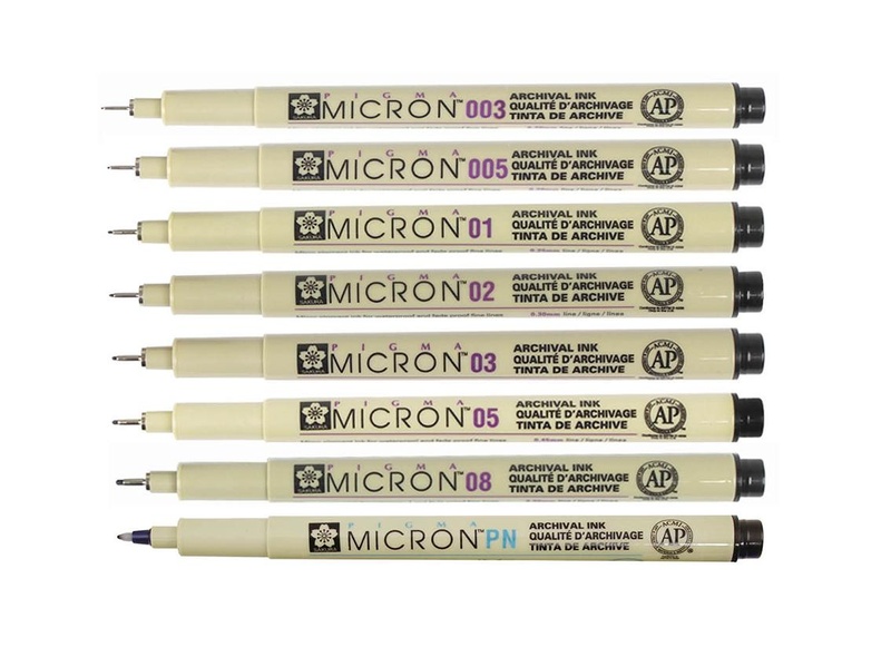 Micron - Fineliner - Water and Fade proof - Pigment ink - 0.1