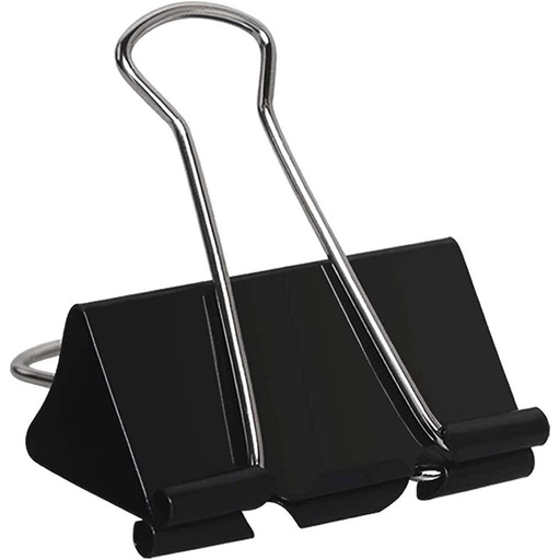 Metal - Binder Clips - Bulldog clips or Foldback Clips - Black 15 mm
