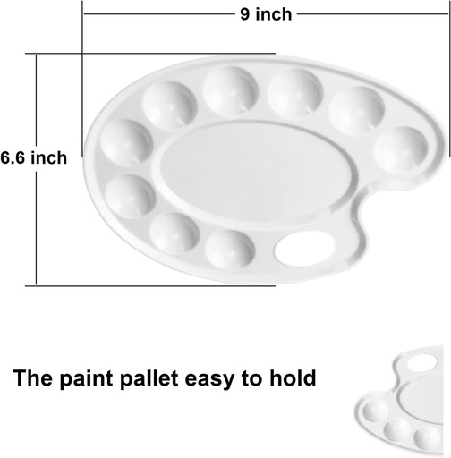 Plastic Palette - Paint Plastic Tray 9 Rounded Points and 4 areas for more colors