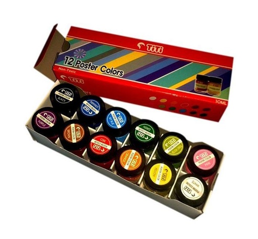 Titi - Set Poster, Gouache Color  - 12 color , each Pot 10 ml