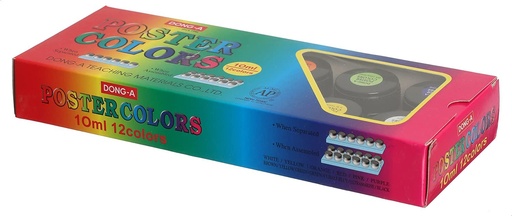 Dong-A  - 12 colors - set Poster, Gouache Color  - Pot 10 ml