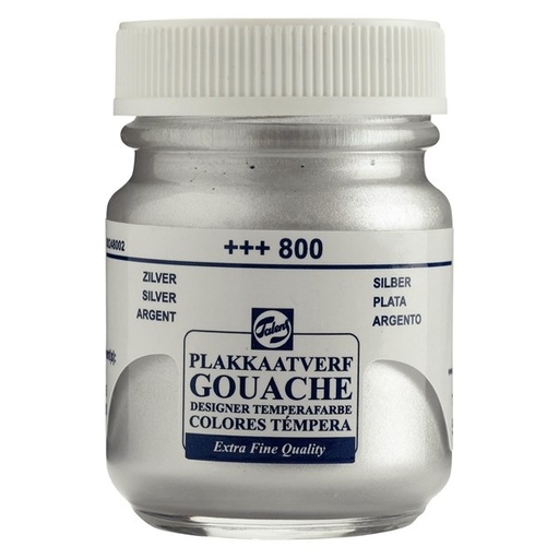 Talens - Gouache Extra Fine Quality Bottle - 50 ml Silver 800